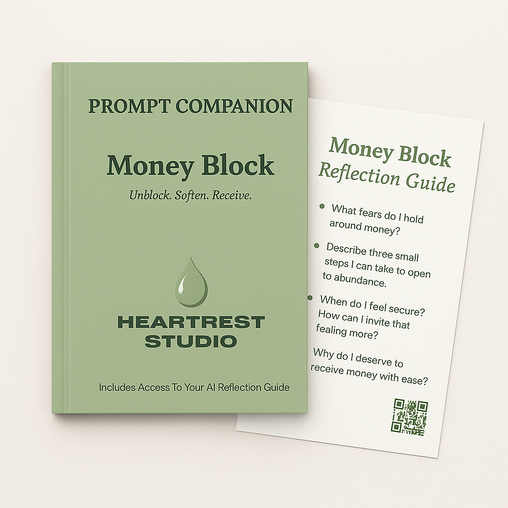 HeartRest: Money Block – Interactive AI Prompts, Journal & Reflection Guide Bundle