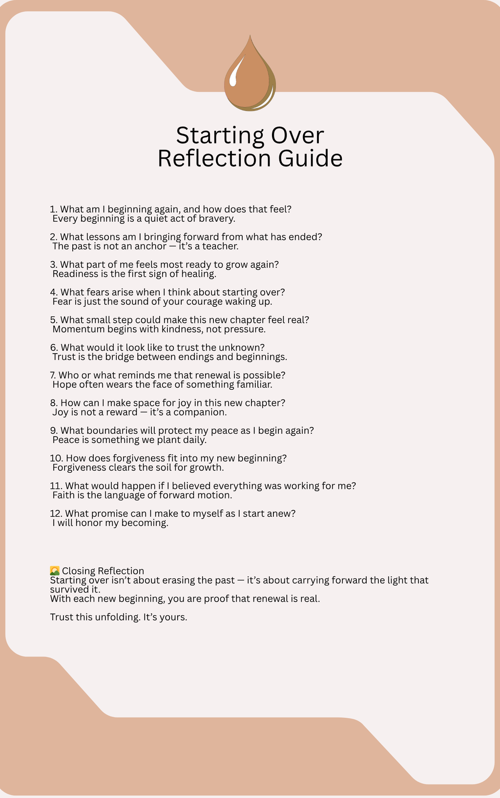 Starting Over — Interactive Liberating AI Prompts, Journal & Reflection Guide Bundle