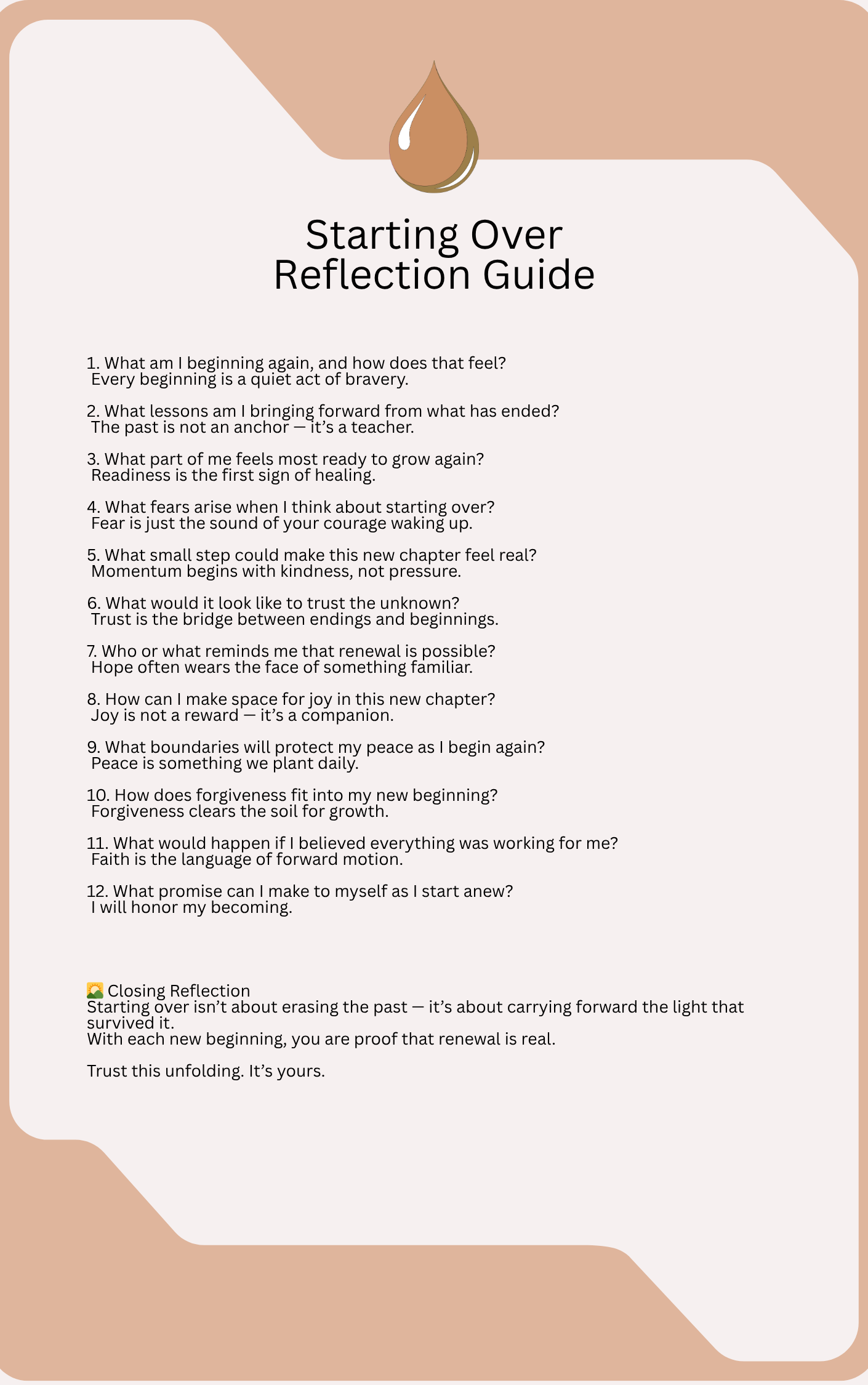 Starting Over — Interactive Liberating AI Prompts, Journal & Reflection Guide Bundle